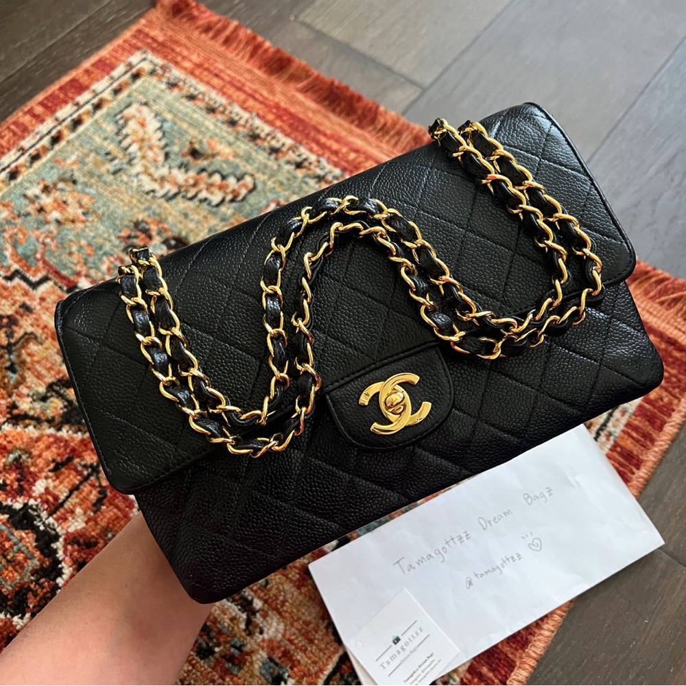 Chanel Classic Vintage Medium Black Caviar Double Flap Bag - Picture 5 of 12